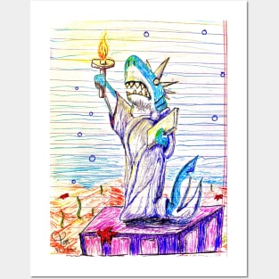 And Liberty and Justice for All (sharks) Posters and Art